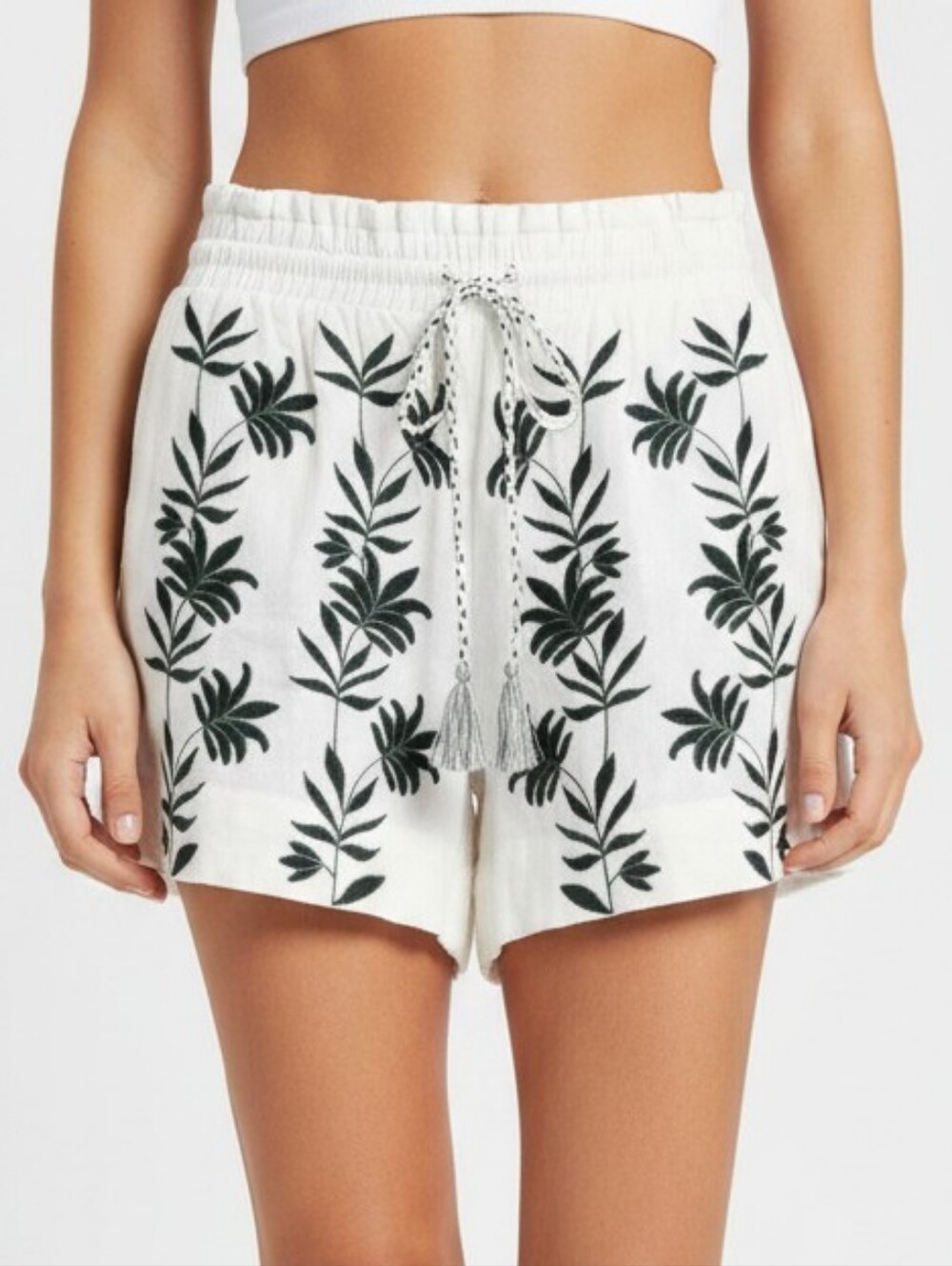 House of Harlow 1960 Linen Embroidered Boho Shorts Small